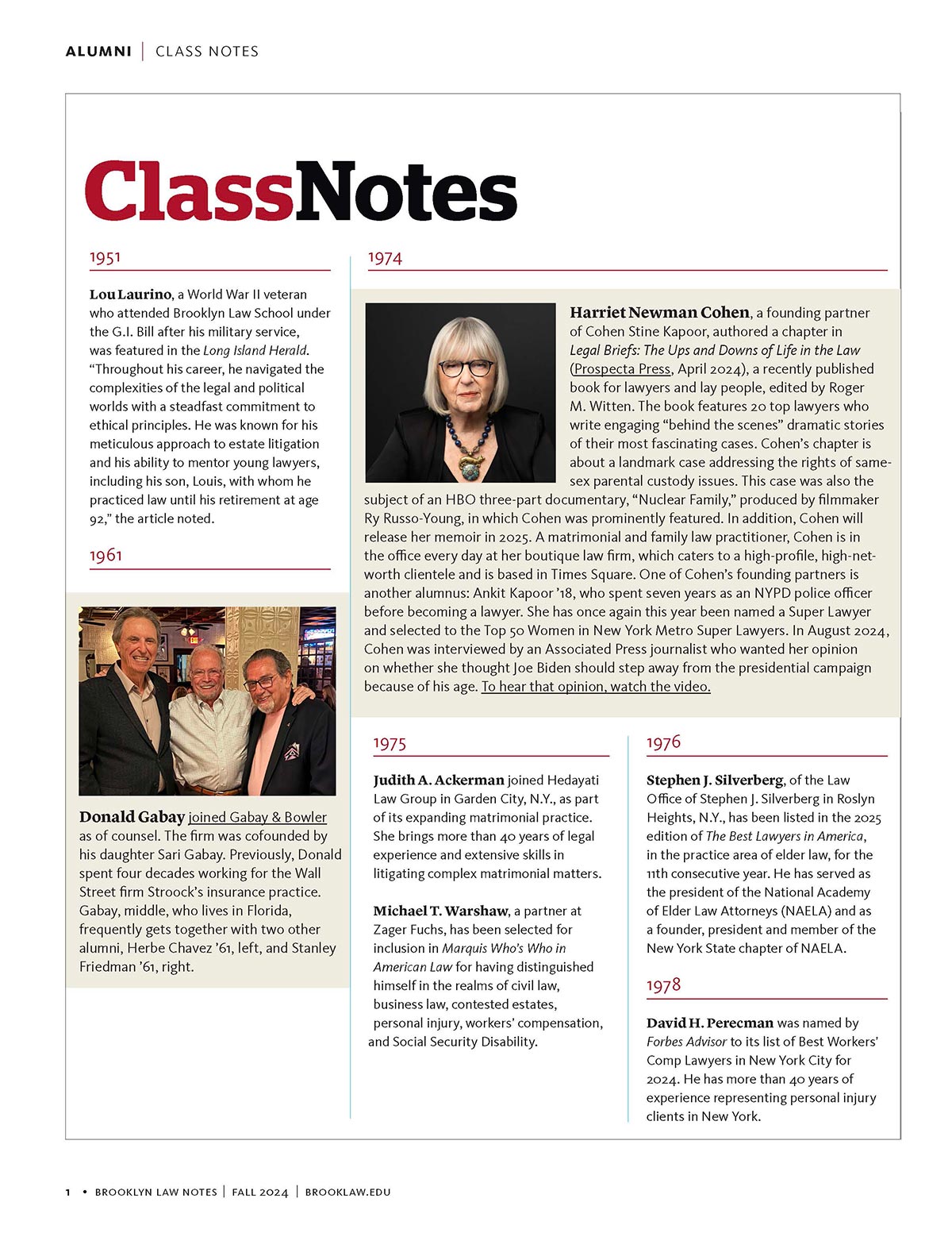 Brooklyn Law Class Notes Fall 2024 cover