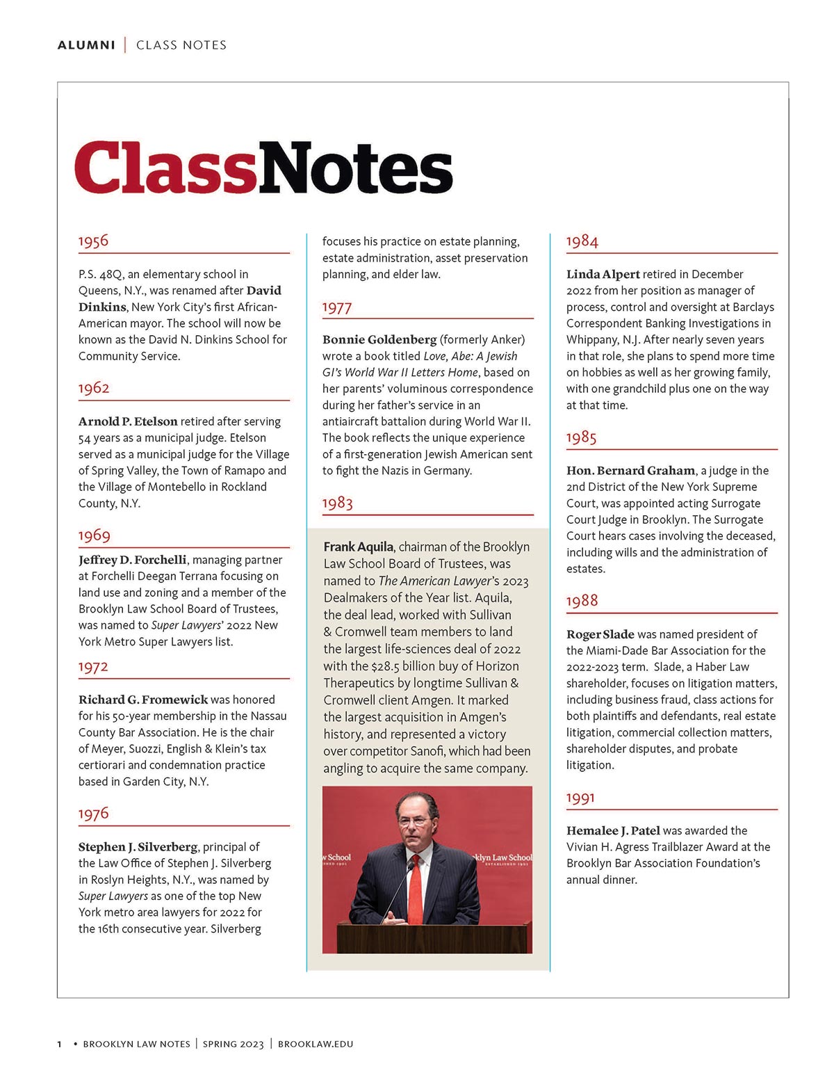 Brooklyn Law Class Notes Spring 2023 cover